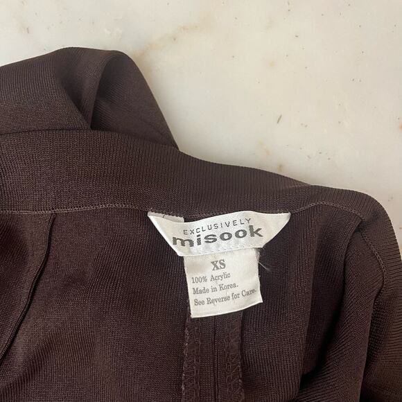 Exclusively Misook Pull on Knit Trousers Pants Brown Acrylic XS Women’s - Picture 3 of 5